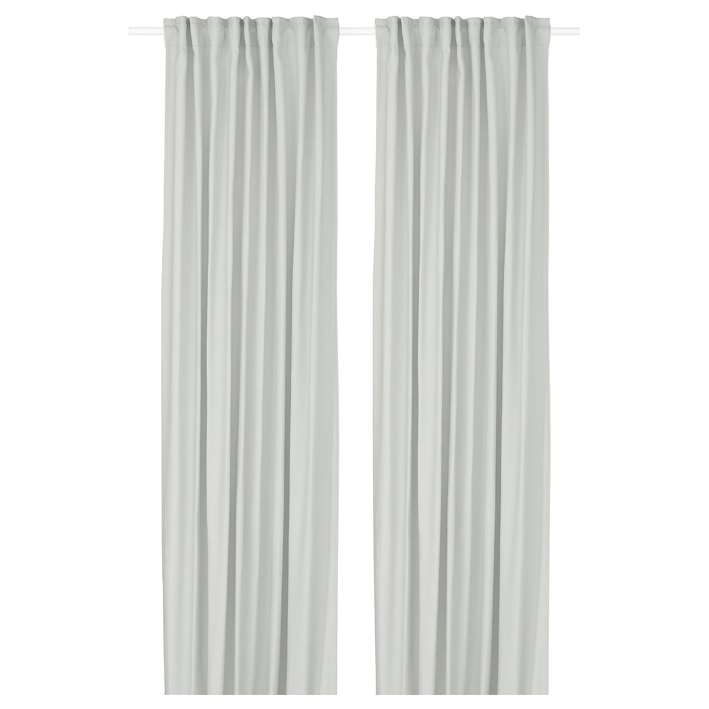 GINSTMOTT curtains, 1 pair, white/with heading tape, 57x84