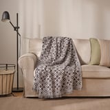 GINSTSÄCKMAL Throw, black/white, 51x67 "
