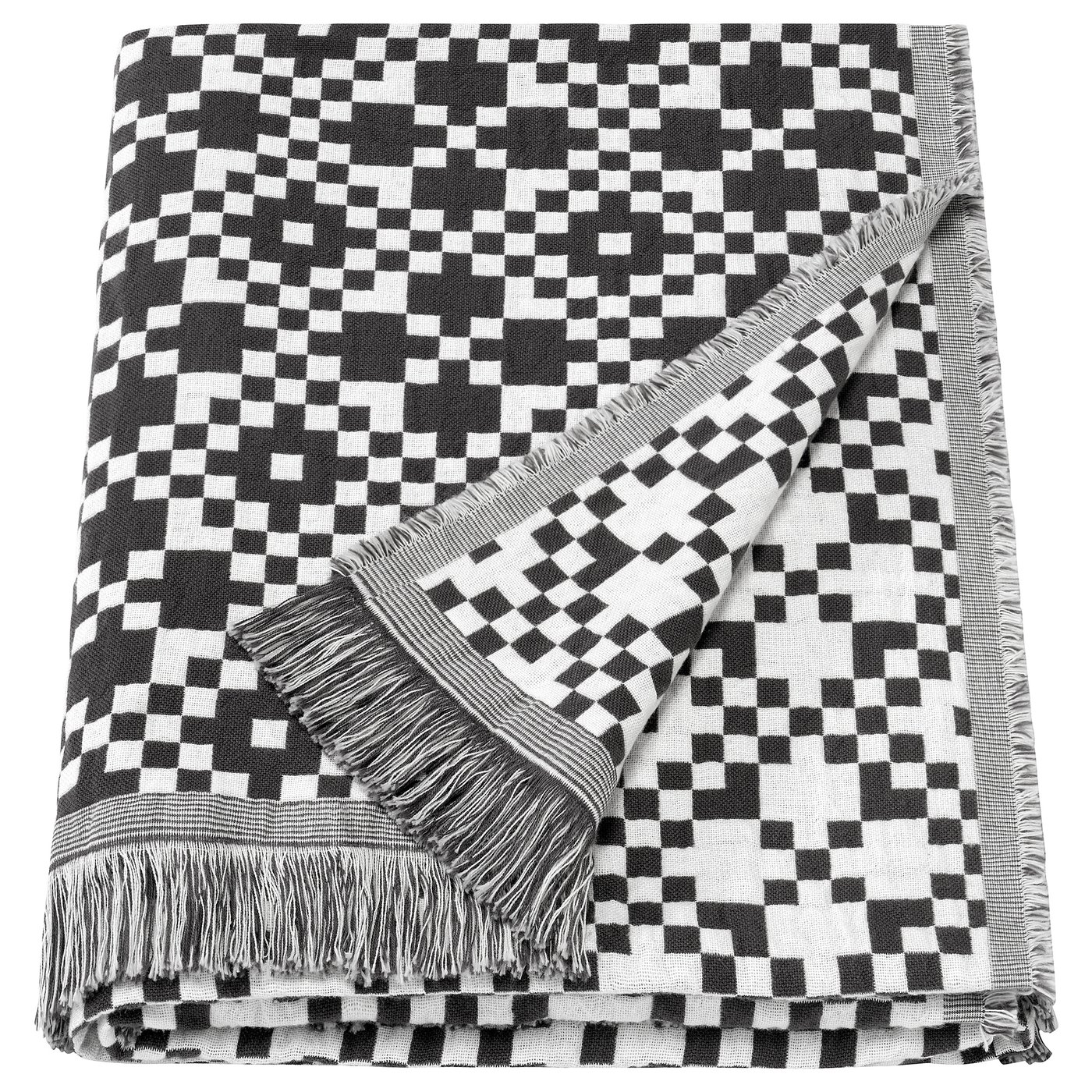 GINSTSÄCKMAL Throw - black/white 51x67 "