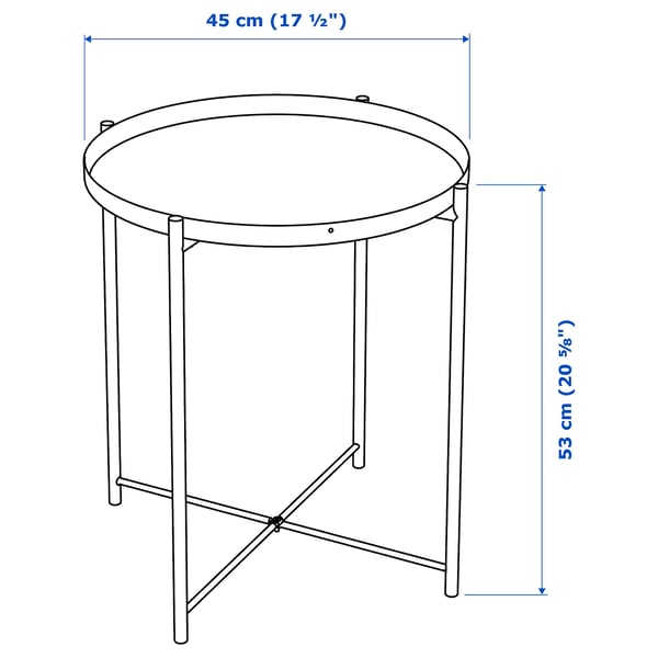 Illustration with measurements for the product: GLADOM.