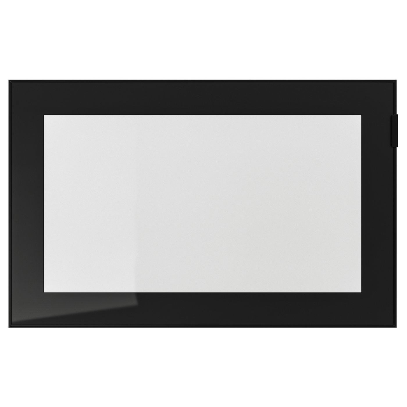 GLASSVIK Glass door, black, clear glass, 23 5/8x15