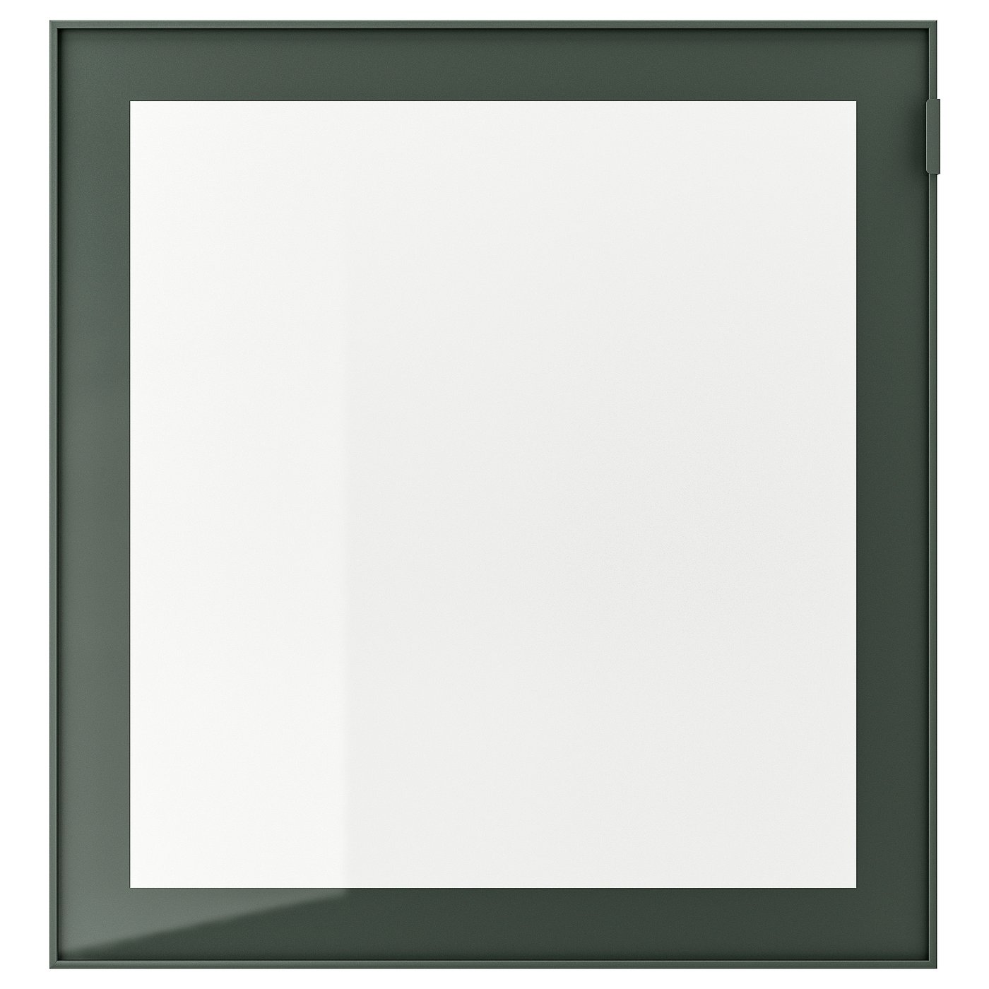 GLASSVIK Glass door - dark olive-green/clear glass 23 1/2x25 1/8 "