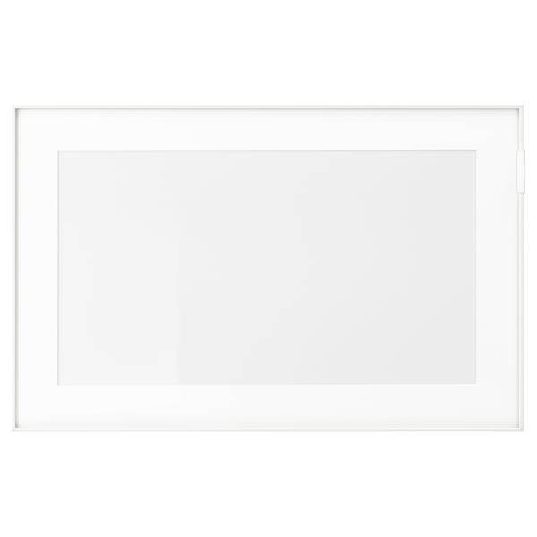 GLASSVIK Glass door, white, clear glass, 23 5/8x15" IKEA