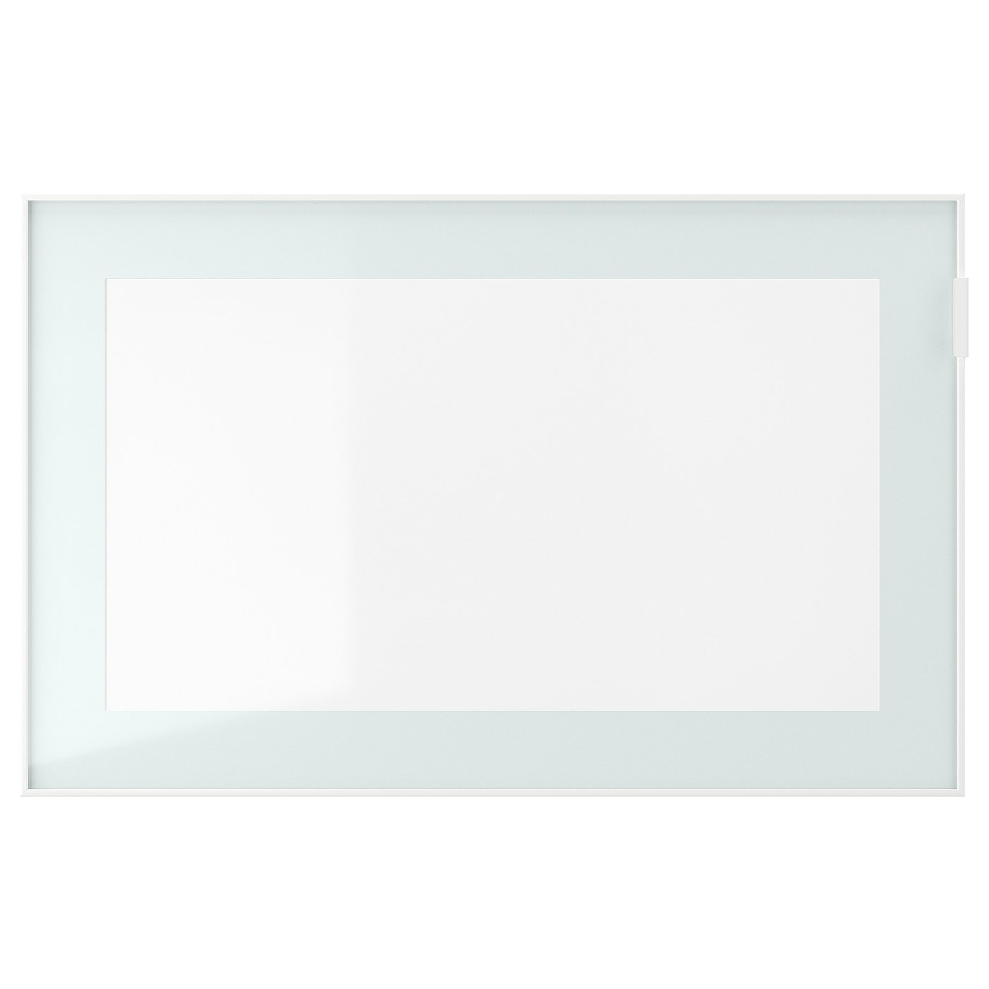 GLASSVIK glass door, white/light green clear glass, 231/2x15