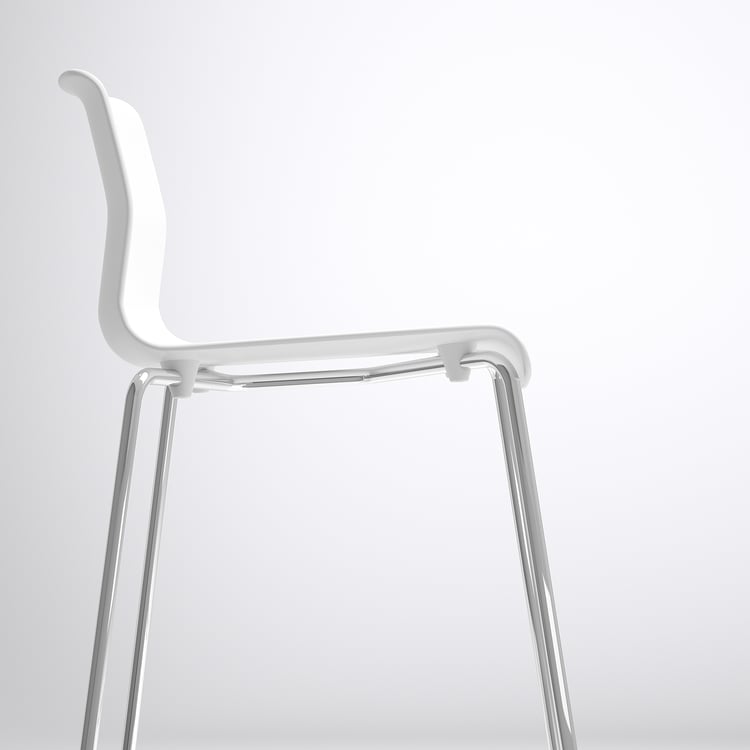 GLENN Bar stool, white, chrome plated, 26" IKEA
