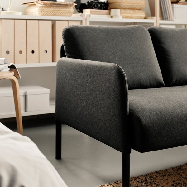 GLOSTAD Loveseat, Knisa dark gray