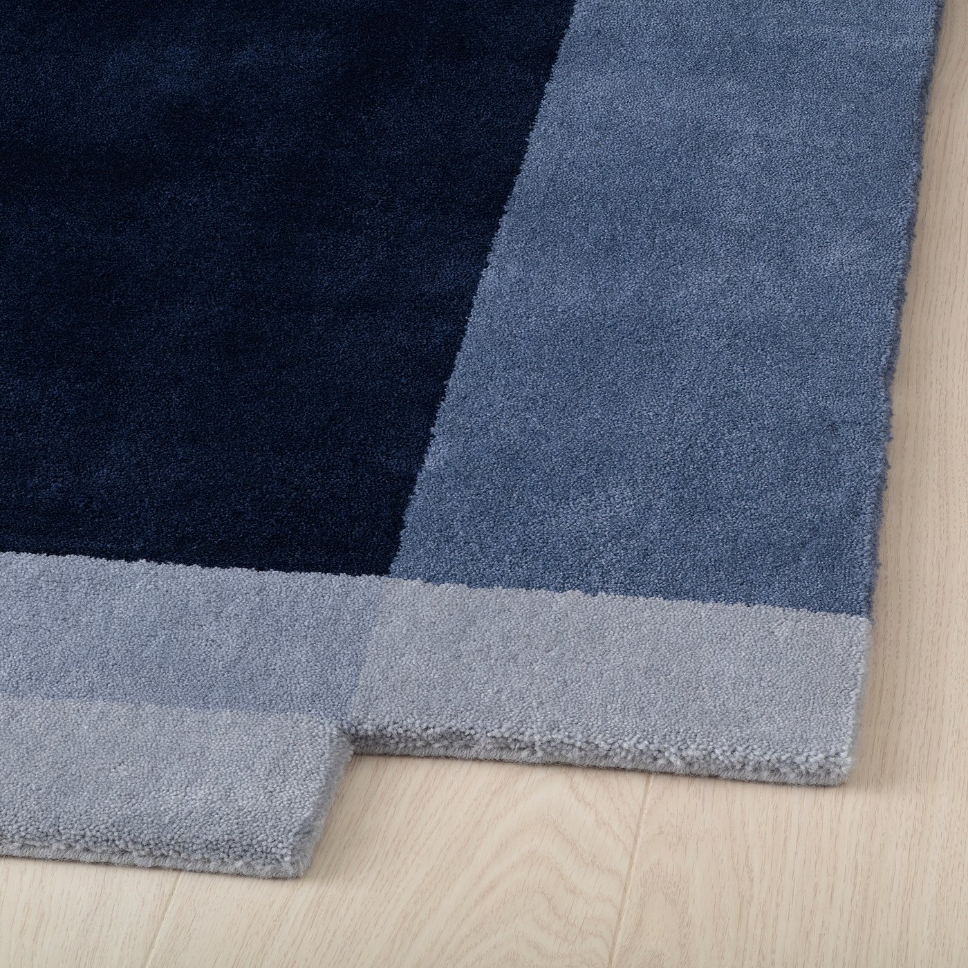 GNETGRÄS rug, low pile, dark blue/handmade, 6'7