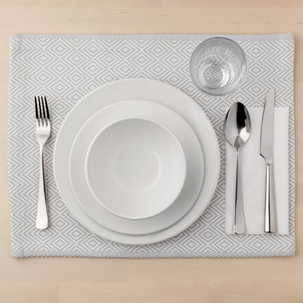 GODDAG Place mat, gray/white, 14x18" IKEA