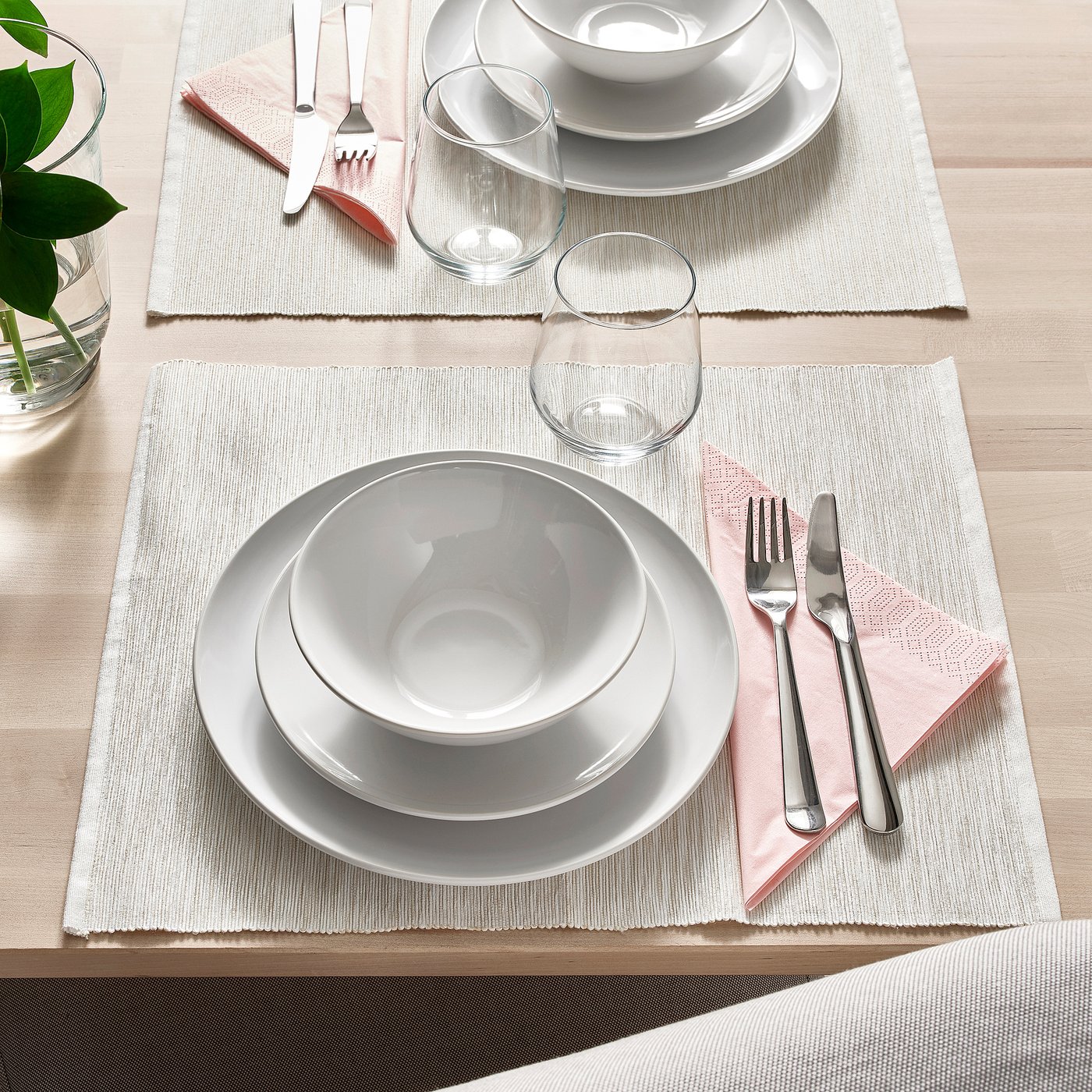 GODMIDDAG 18-piece dinnerware set, white - IKEA