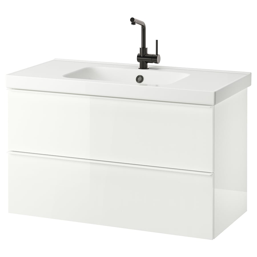 / ODENSVIK Sink with 2 drawers, high gloss white