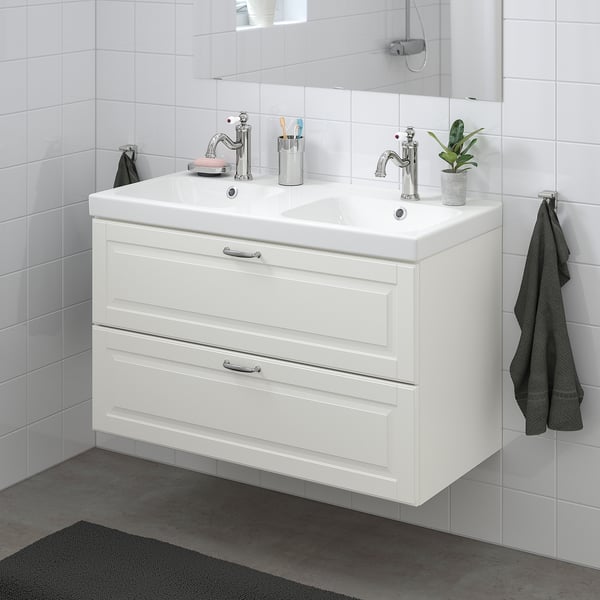 / ODENSVIK Sink with 2 drawers, Kasjön white/Hamnskär