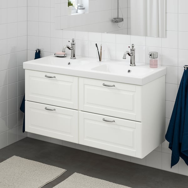 Godmorgon Odensvik Sink Cabinet With 4 Drawers Kasjon White Hamnskar Faucet 48 3 8x19 1 4x25 1 4 Shop Here Ikea