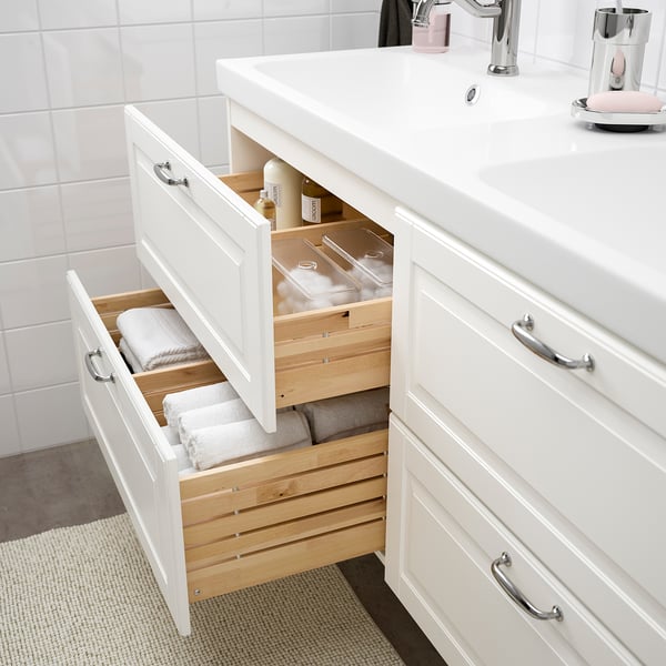 Godmorgon Odensvik Sink Cabinet With 4 Drawers Kasjon White Hamnskar Faucet 56 1 4x19 1 4x25 1 4 Ikea