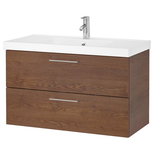Godmorgon Odensvik Sink Cabinet With 2 Drawers Brown Stained