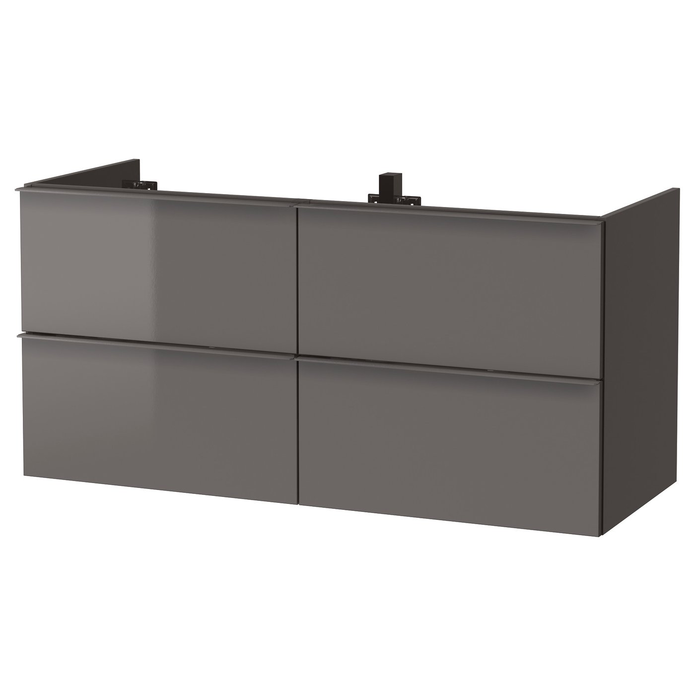Sink with 4 drawers, high gloss gray, 47 1/4x18 1/2x22 7/8" IKEA
