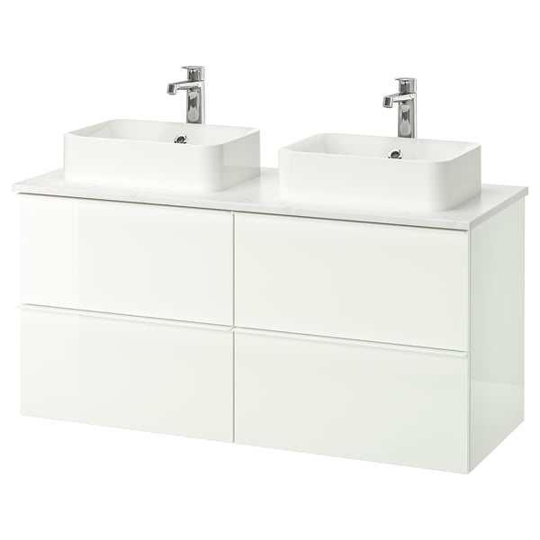 Godmorgon Tolken Horvik Cabinet Top 17 3 4x12 2 8 Sink High Gloss White Marble Brogrund Faucet 48x19 1 4x28 3 8 Ikea