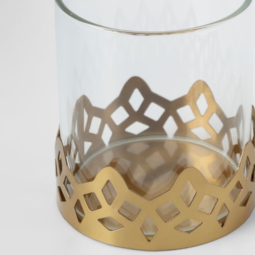 GOKVÄLLÅ Tealight holder, glass/gold, 3" IKEA
