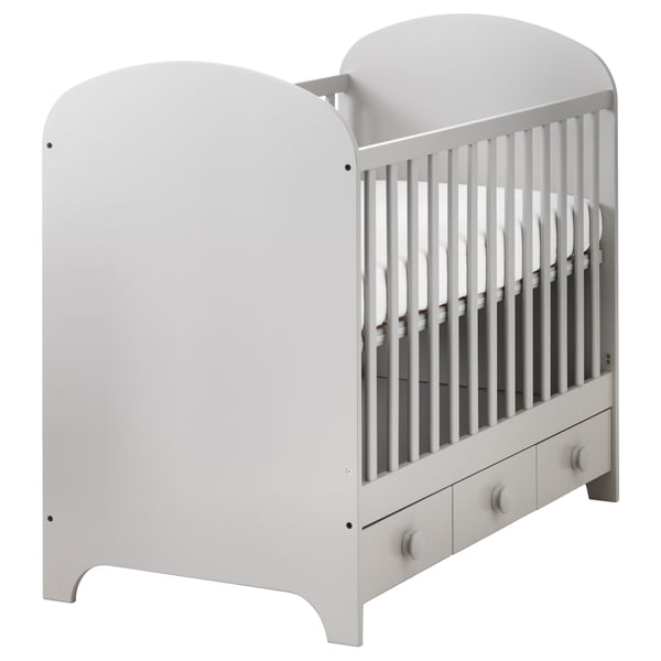 GONATT Crib, light gray, 27 1/2x52" IKEA