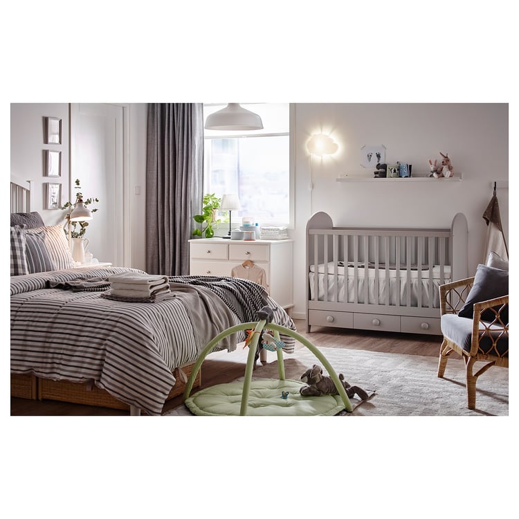 GONATT Crib, light gray, 27 1/2x52" IKEA