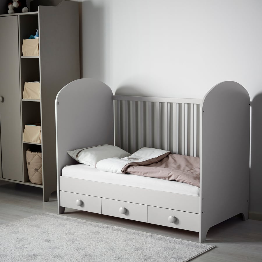 GONATT Crib, light gray, 27 1/2x52" IKEA