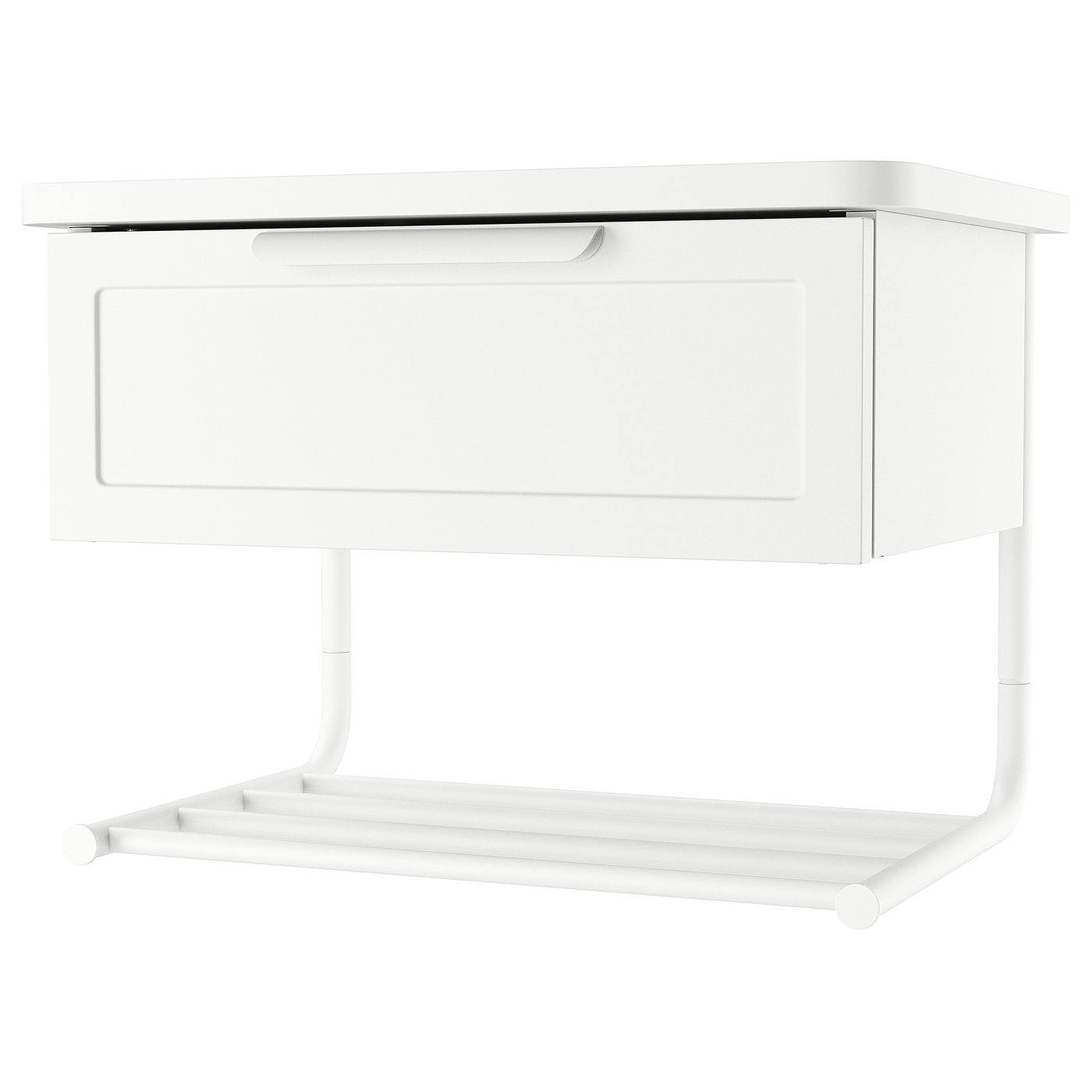 Wall-Mounted Bedside Table, White