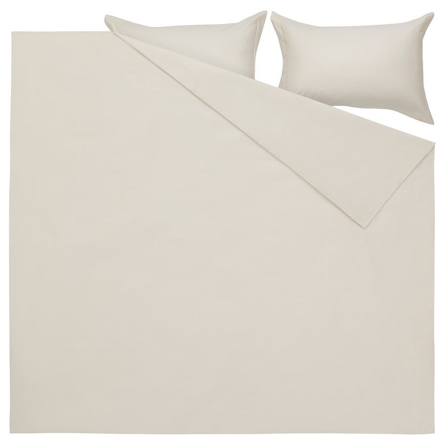 GRÅPALPMAL duvet cover and pillowcase(s), beige, King IKEA