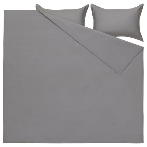 GRÅPALPMAL Duvet cover and pillowcase(s), gray, King IKEA