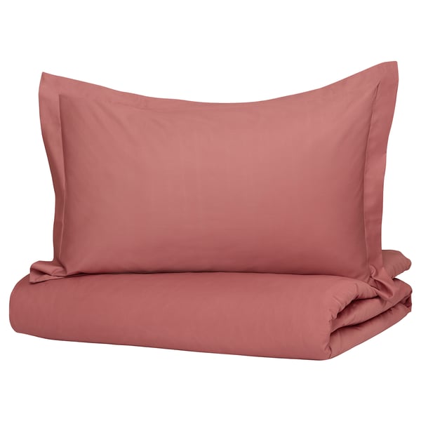 GRÅPALPMAL duvet cover and pillowcase(s), pink, King IKEA