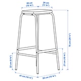 GRÅSALA Bar stool, gray, 29 1/2 "