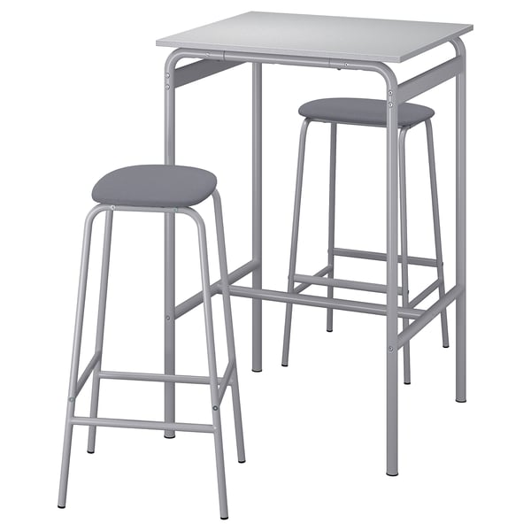 GRÅSALA / GRÅSALA Bar table and 2 bar stools, gray gray/gray, 29 1/2 "