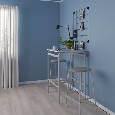 GRÅSALA / GRÅSALA Bar table and 2 bar stools, gray gray/gray, 29 1/2 "