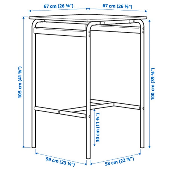 GRÅSALA / GRÅSALA Bar table and 2 bar stools, gray gray/gray, 29 1/2 "