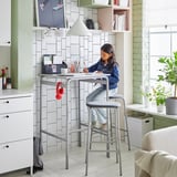 GRÅSALA / GRÅSALA Bar table and 2 bar stools, gray gray/gray, 29 1/2 "