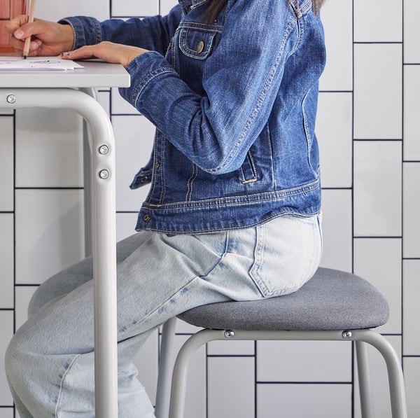 GRÅSALA / GRÅSALA Bar table and 2 bar stools, gray gray/gray, 29 1/2 "