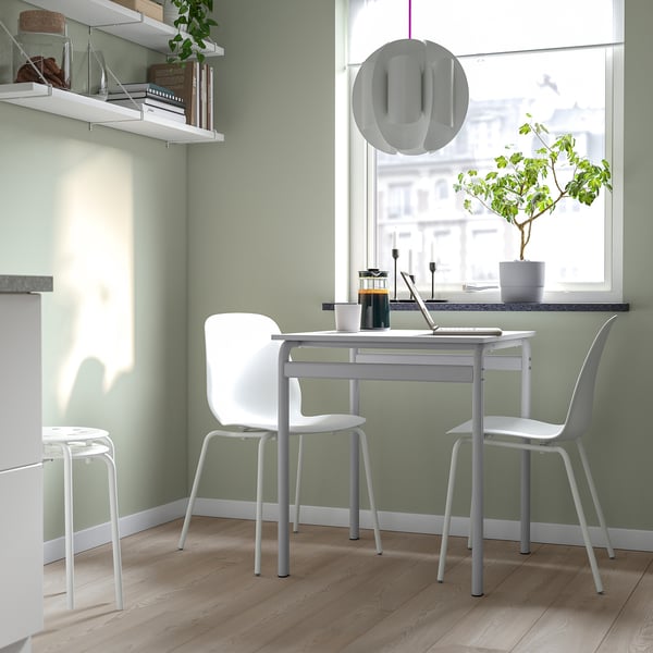 GRÅSALA / LIDÅS Table and 2 chairs, gray/white white, 26 3/8 "