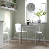 GRÅSALA / LIDÅS Table and 2 chairs, gray/white white, 26 3/8 "