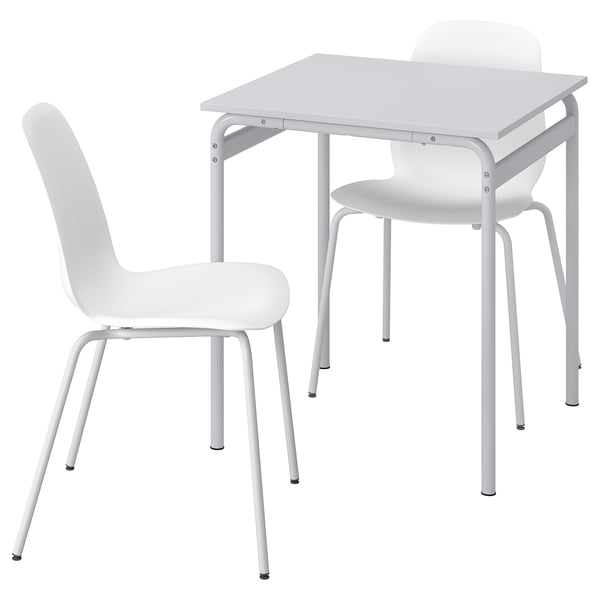 GRÅSALA / LIDÅS Table and 2 chairs, gray/white white, 26 3/8 "