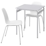 GRÅSALA / LIDÅS Table and 2 chairs, gray/white white, 26 3/8 "
