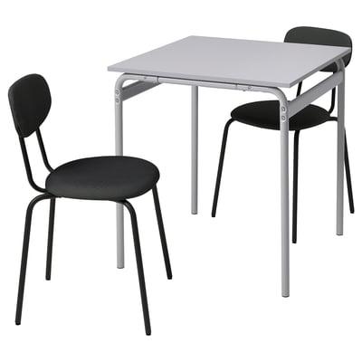 GRÅSALA / ÖSTANÖ Table and 2 chairs, gray/Remmarn dark gray, 26 3/8 "