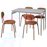 GRÅSALA / ÖSTANÖ Table and 4 chairs, gray/Remmarn red-brown, 43 1/4 "