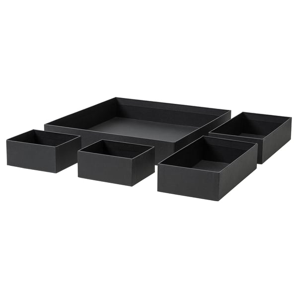 Grasidan Box Set Of 5 Black Ikea