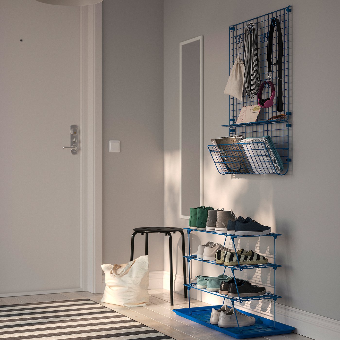 ◆IKEA◆GNEDBY◆yangleページ GREJIG / BAGGMUCK hallway furniture, set of 6, blue - IKEA