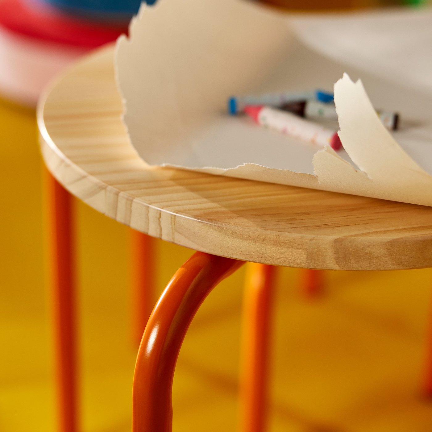 Children's table, wood/orange 5