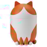 GREJSIMOJS Storage with lid, cat-shaped orange/white