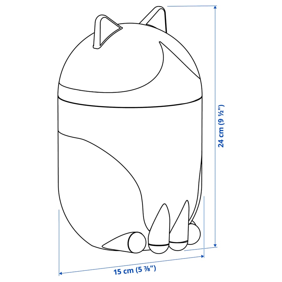 GREJSIMOJS Storage with lid, cat-shaped orange/white