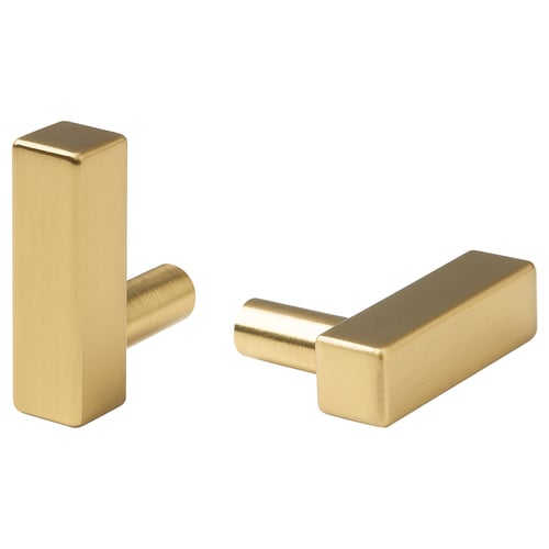 Golden rectangular GRIBBOL knobs, smooth and modern, ideal for cabinet handles.