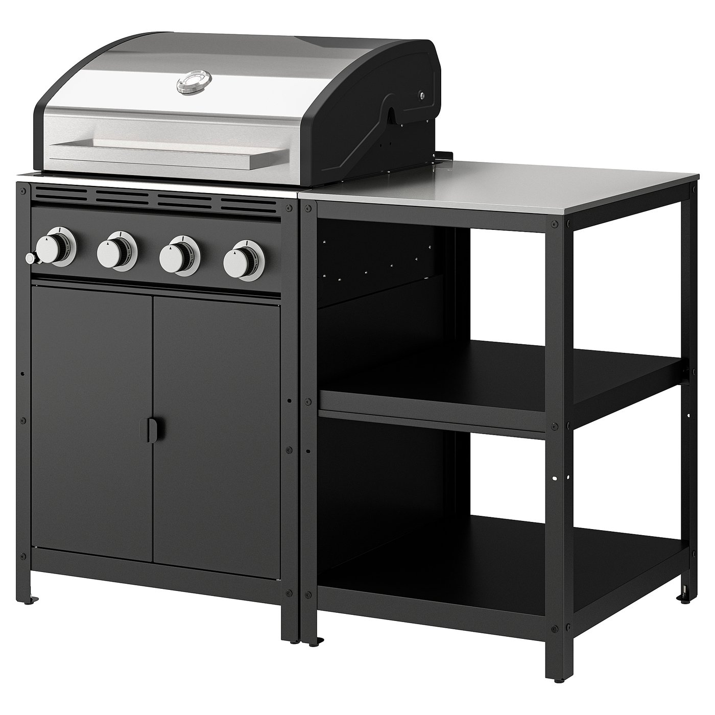Gas Grill W Kitchen Island, Stainless Steel/Outdoor