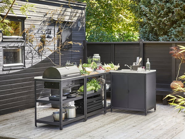 GRILLSKÄR Kitchen sink ut/chrcl outdoor, stainless steel, 1015/8x577/8" - IKEA