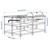 GRILLSKÄR Kitchen sink ut/chrcl bbq, outdoor, stainless steel, 67 3/4x48 "