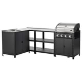 GRILLSKÄR Outdoor kitchen, stainless steel, 96 1/8x57 7/8 "
